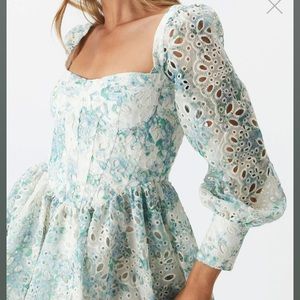 REVOLVE Bardot Lila Flounce Mini Dress size Large